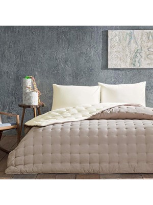 Odea Tr Taç Donna Düz Çarşaf-Yastık KILIFI:%100 Pamuk/yorgan-Yastık Iç DOLGU:%100 Polyester Uyku Seti, Kahverengi, Çift Kişilik