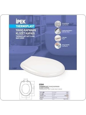 Odea Tr Ipek Thermoplast Yavaş Kapanan Klozet Kapağı, Beyaz