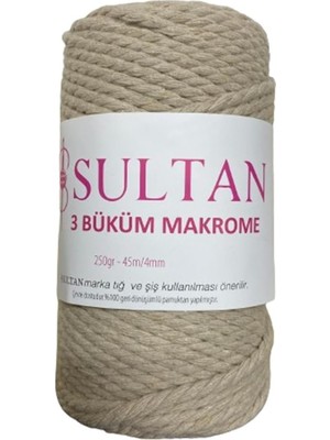 Odea Tr Sultan 3 Büklüm Makrome Ipi 250 gr 003 Açık Bej