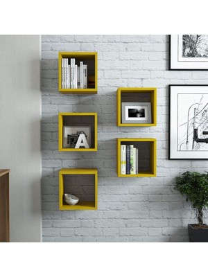 Odea Tr Box Duvar Rafı (Sarı)