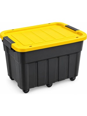 Odea Tr Tekerlekli Premium Kapaklı Plastik Saklama Kutusu, 40 L