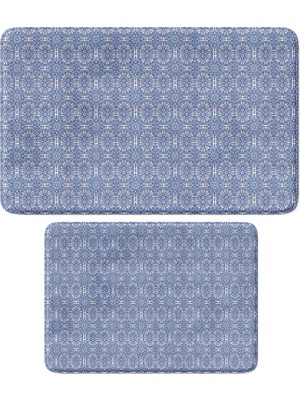 Odea Tr Sevimli Tasarımlı Mikrofiber 2'li Takım Banyo Paspası, Kaymaz Taban, Makinede Yıkanabilir (40X60_50X80)