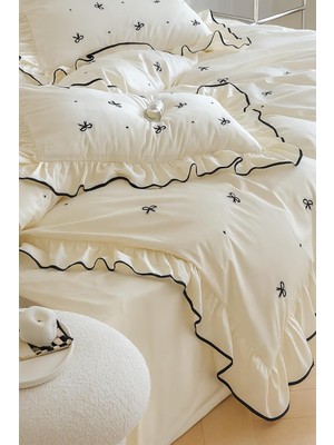Odea Tr Soft ELEGANCE%100 Pamuk Tek Kişilik Nevresim Seti Siyah 160 x 220
