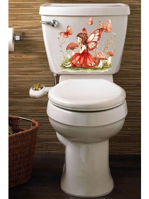 Odea Tr Sevimli Peri Kelebekler Çiçekler Mantarlar Temalı Klozet Banyo Sticker