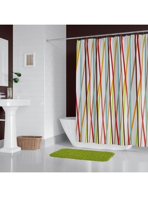 Odea Tr Banyo Duş Perdesi 6710 120X200 Perde Borusu Askı Aparatı 90X130 Hediyeli