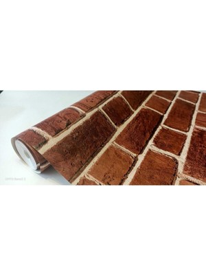 Odea Tr Tetik Duvar Kağıtları Golden Point Tuğla Desenli Duvar Kağıdı 106 x 10 Kırmızı