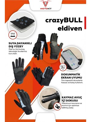 Odea Tr Eagle Gri 4 Mevsim Kadın Motosiklet Eldiveni + Buff Hediyeli