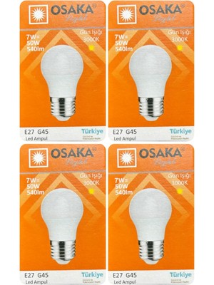 Odea Tr 7W (50W) Sarı Işık E27 Duylu LED Ampul, 4 Adet