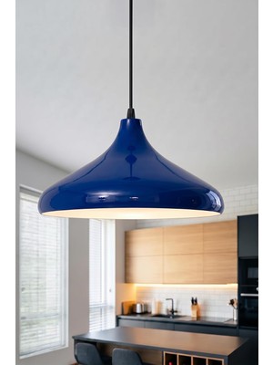 Odea Tr Nova Metal Sarkıt Avize, Bohem Tavan Lambası ve Salon Oturma Odası Aydınlatması - Lacivert - 35 cm – Modern Dekoratif Avize, Tavan Aydınlatması