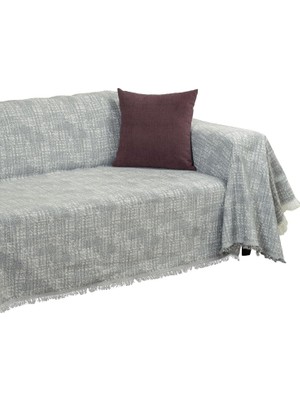 Odea Tr Purecot Premium Pamuklu Püsküllü Koltuk Örtüsü 180X300 Large Çift Taraflı Terletmez, Kaymaz Antrasit