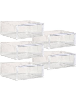 Odea Tr Giysiler, Dolap Düzenleyicileri ve Saklama Kapları Için 5 Paket Şeffaf Fermuarlı Saklama Torbaları Yatak, Keten, Battaniye, Yorganlar, Giyim ve Oyuncaklar Için Vinil Taşıma Çantası