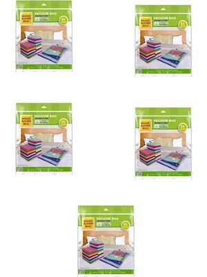 Odea Tr Magic Silver Vakumlu Giyisi Yastık Yorgan Saklama Torbası Poşeti Hurç - Jumbo - 73X130 Cm. -5 Paket