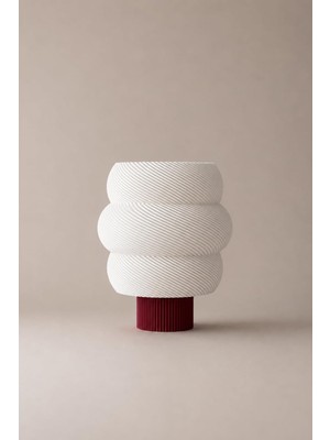 Odea Tr Ring Dekoratif Masa Lambası E14 LED Uyumlu Modern Abajur Ateş Kırmızı