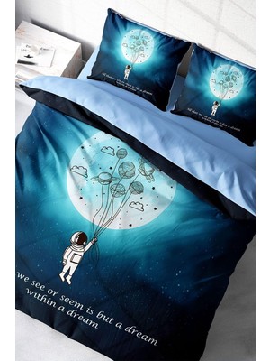 Odea Tr %100 Pamuk Saten Çift Kişilik Nevresim Takımı Gece Mottom, MONOHOME34986
