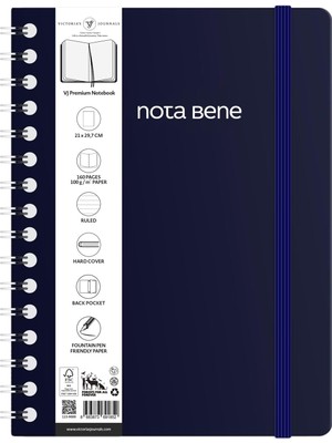 Odea Tr Nota Bene Spiralli Premium Sert Kapak Defter, 21X29,7 Cm, Çizgili
