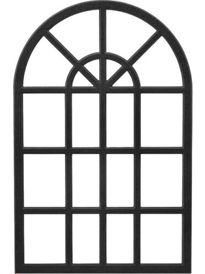 Odea Tr Siyah Lake Boyalı Dekoratif Duvar Çerçeve Hint Pencere Ayna Kanallı 18MM Mdf 50X70 cm
