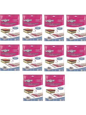 Odea Tr Vindex Vakumlu Giyisi Yastık Yorgan Saklama Torbası Poşeti Hurç - x Large - 55X90 Cm. - 10 Paket