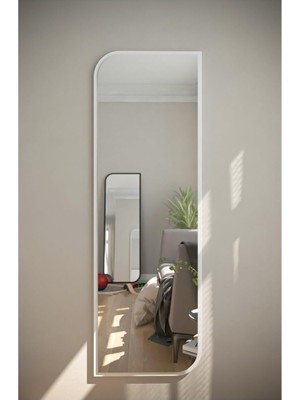 Odea Tr Beyaz Çapraz Oval Dekoratif Boy Aynası,beyaz 40X120