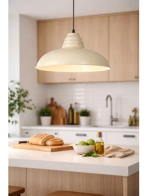 Odea Tr Sydney Özel Tasarım Modern Dekoratif - Cafe - Sarkıt - Mutfak Tekli Avize (Krem)