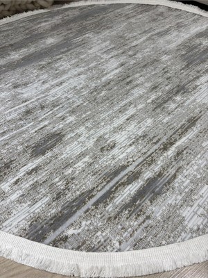 Odea Tr Scherbatsky Kaydırmaz Taban Yıkanabilir Hasır Görünümlü Şönil Halı Bejkahve 80 x 80