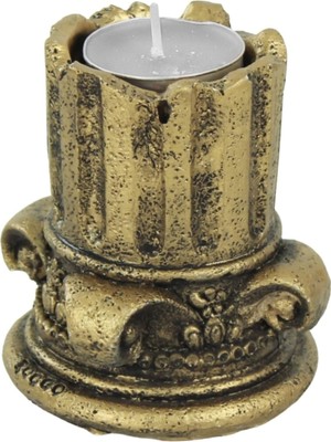 Odea Tr Altın Eskitme Mumluk Şamdan Tealight Mum Uyumlu Tarihi Sütun Model 8682874834312
