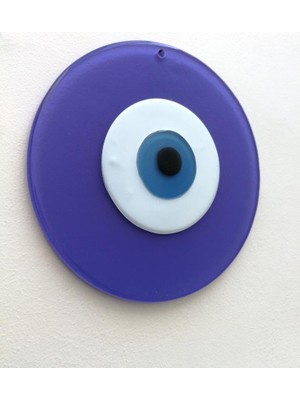 Odea Tr Büyük Boy Lila Cam Nazarlık Nazar Boncuğu Lüks Kalite 20 cm Çap El Işi