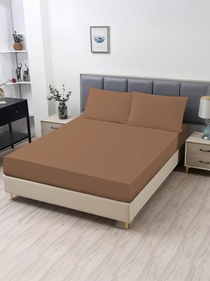 Odea Tr Ranforce Akfil Kahverengi Lastikli Çarşaf Yastık Kılıflı Tek Çift Battal Boy Fitted Çarşaf Seti Kahverengi 120 x 200 180 x 200