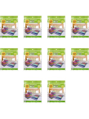 Odea Tr Magic Silver Vakumlu Giyisi Yastık Yorgan Saklama Torbası Poşeti Hurç - Jumbo - 73X130 Cm. -10 Paket