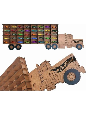Odea Tr Ahşap Ceviz Renk 40 Araçlık Hobi Araba Rafı