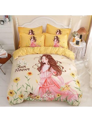 Odea Tr Nevresim Takımı 200 x 220 cm Sevimli Kız Çocuk Nevresim Takımı, Fermuarlı, Fermuarlı, Yetişkinler ve Çocuklar Için, Yumuşak, Nefes Alan Mikro Elyaf Nevresim + 2 Yastık Kılıfı 80 x 80 cm