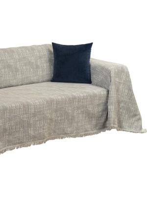 Odea Tr Purecot Premium Pamuklu Püsküllü Koltuk Örtüsü 180X300 Large Çift Taraflı Terletmez Kaymaz, Kahve