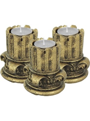 Odea Tr Dekoratif Mumluk Tealight Mumluk Şamdan Mumluk 3 Lü Şamdan Model 39 8682874834329