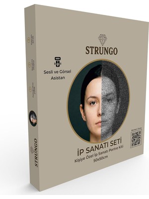 Odea Tr Kişiye Özel Filografi Portre Kiti 50X50 cm - Çivi Ip Sanatı Seti