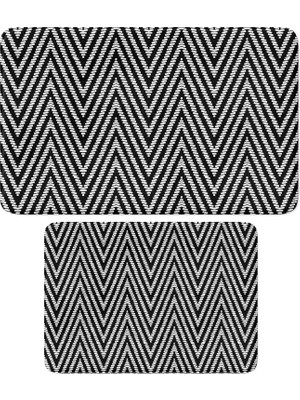 Odea Tr Sevimli Tasarımlı Mikrofiber 2'li Takım Banyo Paspası, Kaymaz Taban, Makinede Yıkanabilir (40X60_50X80)