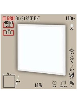 Odea Tr CT-5281 60X60 Arka Aydınlatmalı Panel Beyaz Işık