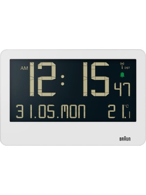 Odea Tr Central European Time Zone (Dcf) Dijital Kablosuz Duvar Saati, Iç Sıcaklık, Tarih, Haftanın Günü, Büyük Ters LCD Ekran, Crescendo Bip Sesi Alarmı, Beyaz, Model BC14W-DCF