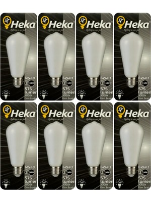 Odea Tr 6W (46W) 3000K Sarı Işık E27 Duylu Soft LED ST64 Filament Ampul, 8 Adet