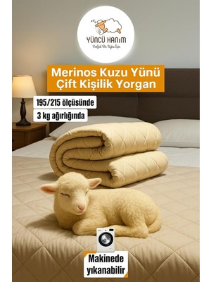 Odea Tr Çift Kişilik Merinos Kuzu Yünü Yorgan, 195 x 215 Cm, Beyaz