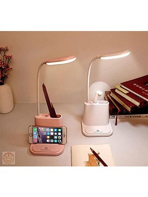 Odea Tr Technosmart Telefon Tutucu Şarj Edilebilir LED Masa Lambası Dokunmatik USB Portlu Güç Kaynağı Beyaz