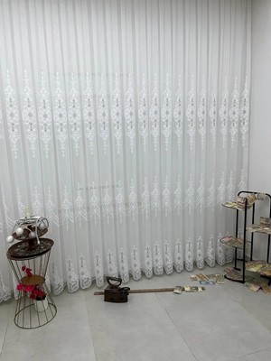 Odea Tr Selen 2895 Gümüş 1/3 Pileli Tül Perde, 100 x 280
