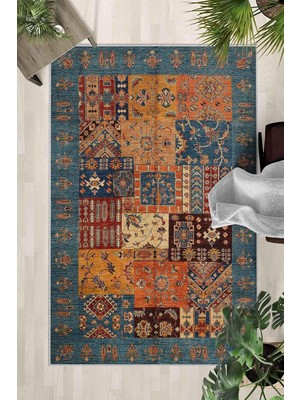Odea Tr Çok Renkli Halı 0142 - Yıkanabilir, Kaymaz Taban, Dijital Baskılı, Leke Tutmaz, Ince Hav, Modern Salon, Oturma Odası, Yatak Odası ve Mutfak Için Dekoratif Halı