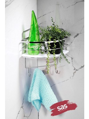 Odea Tr Yapışkanlı Ömür Boyu Paslanmaz Kristal Ayarlanabilir Raf Banyo Düzenleyici Şampuanlık Lk-01 Kbkk