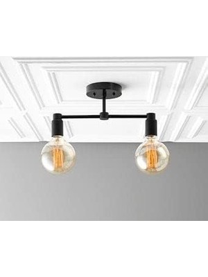 Odea Tr Riolight Modern Ikili Siyah Metal Sarkıt Avize RIO000645