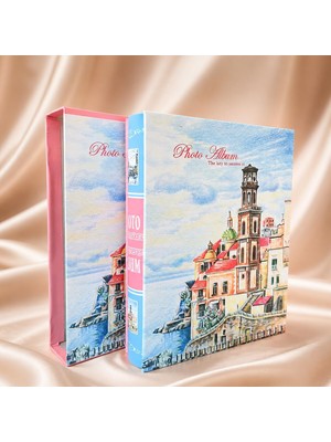 Odea Tr 200 Fotoğraf Kapasiteli 10X15 cm Kutulu Fotoğraf Albümü Paris Desenli Anı Albümü