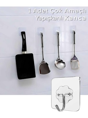Odea Tr 1 Adet Şeffaf Yapışkanlı Kancalı Duvar Askısı MIT1354