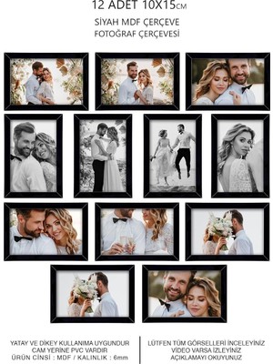 Odea Tr Yhfoto 12 Adet 10X15 Siyah Mini Mdf Seti Siyah