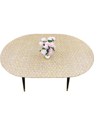 Odea Tr Oval Klasik Elastik Kenarlı Flanel Destekli Vinil Gömme Masa Örtüsü Su Geçirmez Yağ Geçirmez Plastik Masa Örtüsü - 121,9 cm G x 172,7 cm U'ya Kadar Olan Masalara Uyar