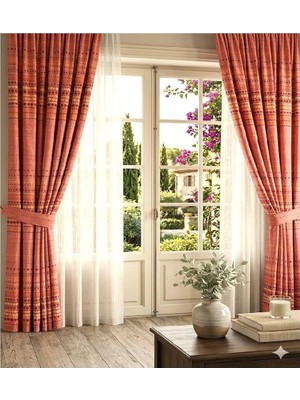 Odea Tr Premium Taç Jakar Saten Fon Perde- En: 100 cm -Pile: 1/3 (Sık) Pile (100 x 210 Cm)