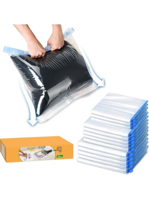 Odea Tr 12 Seyahat Toplama Çantası (5 Büyük/5 Orta/2 Küçük) Vakumlu Mühür Torbaları Giysiler, Yatak, Battaniye, Yorganlar, Seyahat, Taşıma Için