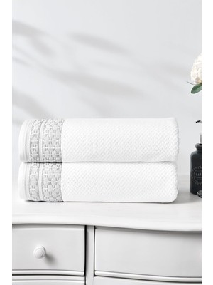 Odea Tr Özdilek Strap Banyo Havlusu, 90X150 Cm, BEYAZ/GRI,%100 Pamuk